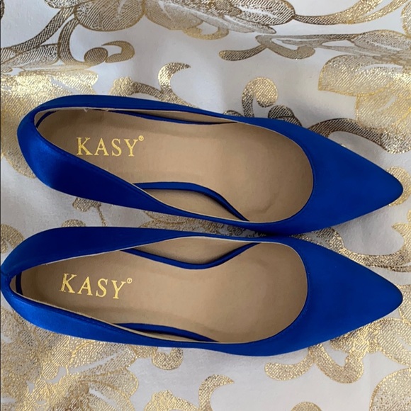 Brand New Satin Cobalt Heels! - Picture 2 of 3